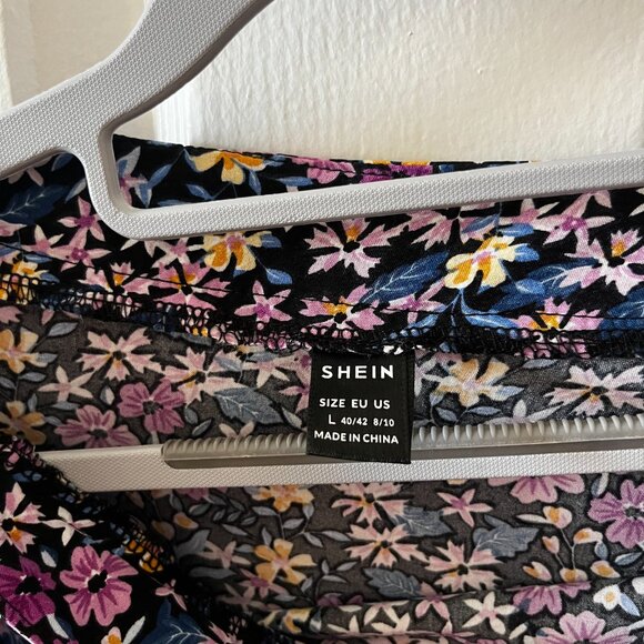 Shein Black Floral Skirt - Picture 4 of 5